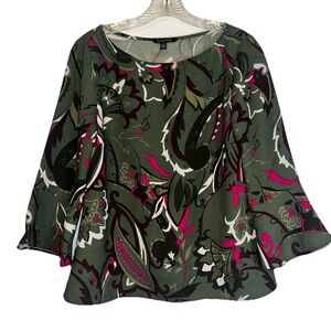Banana‎ Republic Women’s Top Size XS Multicolored Paisley Print Retro Vibe